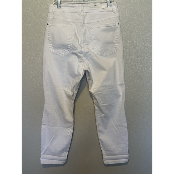NWT Judy Blue Mid-Rise White Distressed Boyfriend sz. 14 Mid Rise Jeans Stretch - Picture 5 of 7